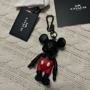 Disney x coach limited edition Mickey Mouse leather doll keychain charm fob